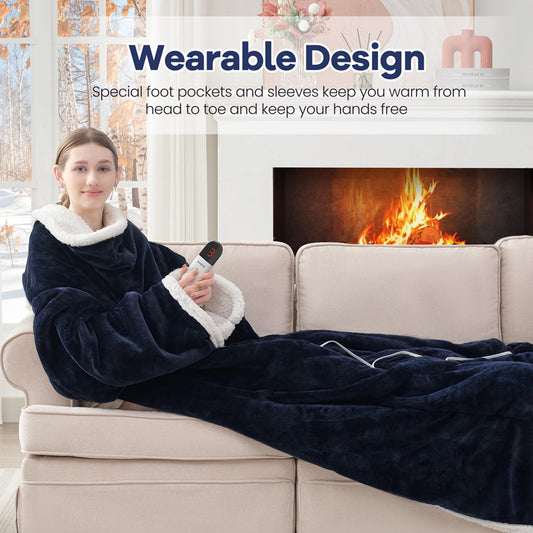 Electric Heated Blanket Full Body Hoodie With Smart Temperature Control