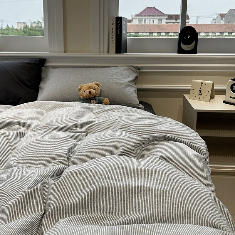 Pure Cotton Bed Sheet Set with Quilt Cover