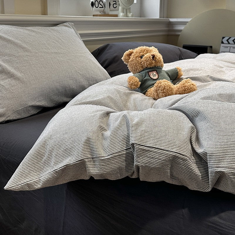 Pure Cotton Bed Sheet Set with Quilt Cover